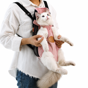 Canvas cat sling backpack carrier for outdoor spring outings