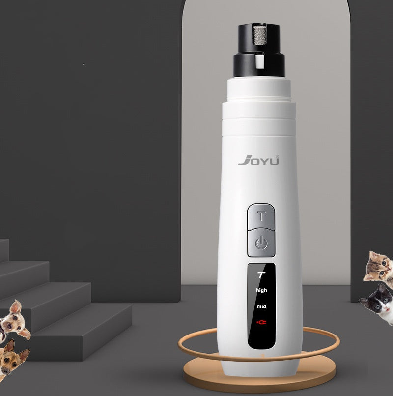 White USB rechargeable electric nail grinder for cats