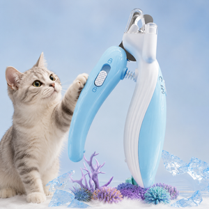 LED cat nail clippers with non-slip handle for safe trimming
