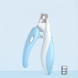 LED cat nail clippers with non-slip handle for safe trimming