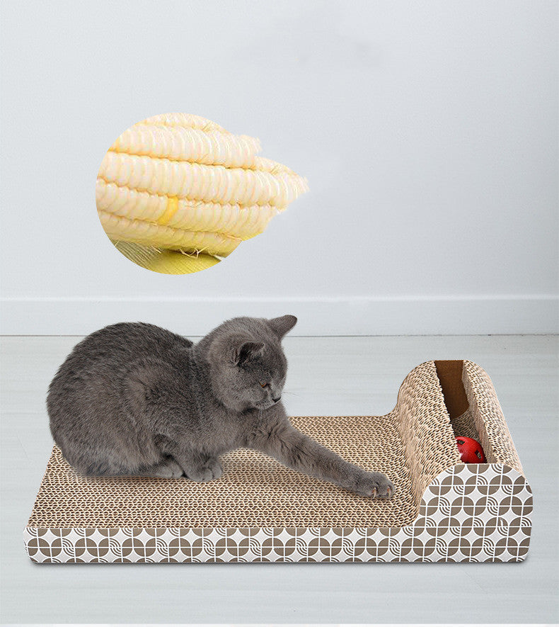 Circular corrugated cardboard cat scratching board, vertical design