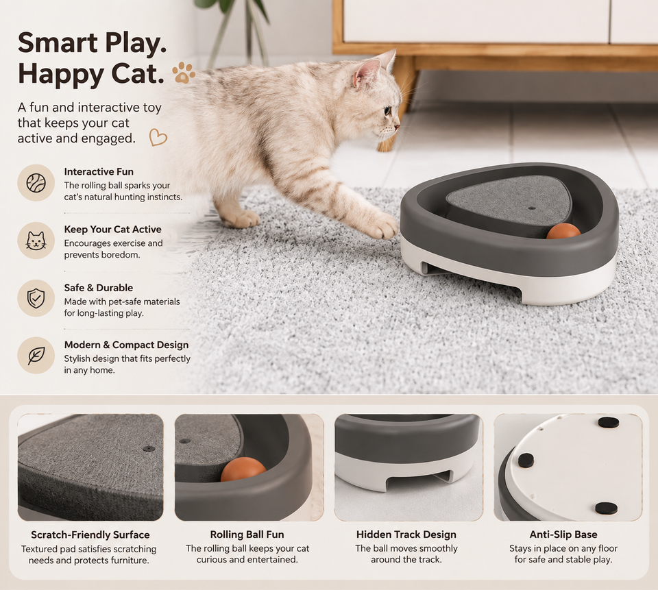 Electric triangle turntable cat toy with spinning feathers