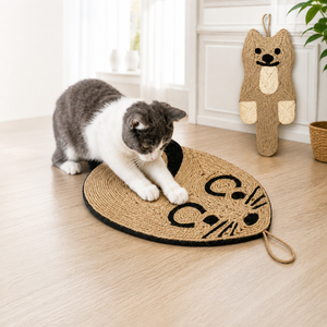 Mouse-shaped sisal cat scratching pad toy
