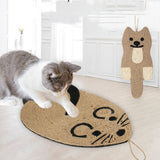 Mouse-shaped sisal cat scratching pad toy