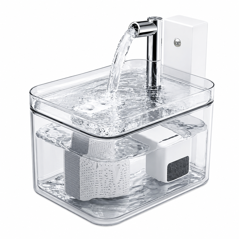 Smart sensor cat water fountain with wireless motion activation